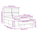Box spring seng med hovedgærde Lysegrå 140 x 190 cm Stof