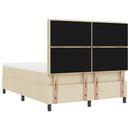 Box spring seng med hovedgærde Creme 140 x 190 cm Stof