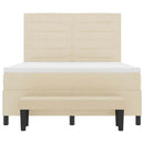 Box spring seng med hovedgærde Creme 140 x 190 cm Stof