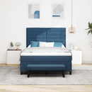Box spring seng med hovedgærde Blå 140 x 190 cm Stof