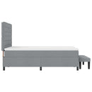Box spring seng med hovedgærde Lysegrå 140 x 200 cm Stof