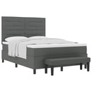 Box spring seng med hovedgærde Mørkegrå 140 x 200 cm Stof