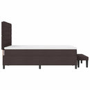 Box spring seng med hovedgærde Mørk Brun 140 x 200 cm Stof