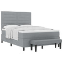 Box spring seng med hovedgærde Lysegrå 160 x 200 cm Stof