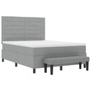 Box spring seng med hovedgærde Lysegrå 160 x 200 cm Stof