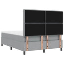 Box spring seng med hovedgærde Lysegrå 160 x 200 cm Stof