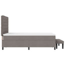 Box spring seng med hovedgærde Gråbrun 160 x 200 cm Stof
