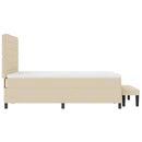Box spring seng med hovedgærde Creme 160 x 200 cm Stof