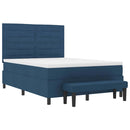 Box spring seng med hovedgærde Blå 160 x 200 cm Stof