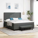 Box spring seng med hovedgærde Mørkegrå 180 x 200 cm Stof
