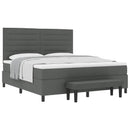 Box spring seng med hovedgærde Mørkegrå 180 x 200 cm Stof