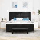 Box spring seng med hovedgærde Sort 180 x 200 cm Stof