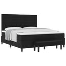 Box spring seng med hovedgærde Sort 180 x 200 cm Stof