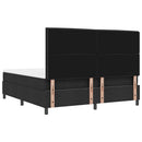 Box spring seng med hovedgærde Sort 180 x 200 cm Stof