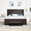 Box spring seng med hovedgærde Mørk Brun 180 x 200 cm Stof