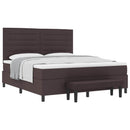 Box spring seng med hovedgærde Mørk Brun 180 x 200 cm Stof