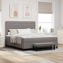 Box spring seng med hovedgærde Gråbrun 180 x 200 cm Stof