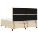 Box spring seng med pude med hovedgærde Creme 180 x 200 cm Stof
