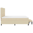 Box spring seng med pude med hovedgærde Creme 180 x 200 cm Stof