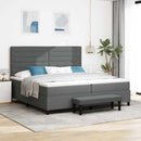 Box spring seng med madras Mørkegrå 200 x 200 cm Stof