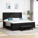 Box spring seng med madras Sort 200 x 200 cm Stof