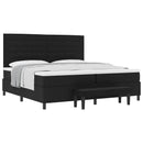 Box spring seng med madras Sort 200 x 200 cm Stof