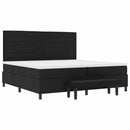 Box spring seng med madras Sort 200 x 200 cm Stof