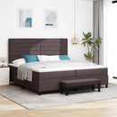 Box spring seng med madras Mørk Brun 200 x 200 cm Stof