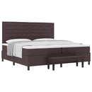 Box spring seng med madras Mørk Brun 200 x 200 cm Stof