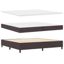 Box spring seng med madras Mørk Brun 200 x 200 cm Stof