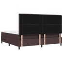 Box spring seng med madras Mørk Brun 200 x 200 cm Stof