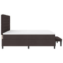 Box spring seng med madras Mørk Brun 200 x 200 cm Stof