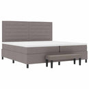 Box spring seng med hovedgærde Gråbrun 200 x 200 cm Stof