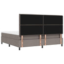 Box spring seng med hovedgærde Gråbrun 200 x 200 cm Stof