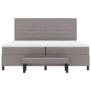 Box spring seng med hovedgærde Gråbrun 200 x 200 cm Stof