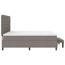 Box spring seng med hovedgærde Gråbrun 200 x 200 cm Stof