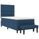 Box spring seng med hovedgærde Blå 80 x 200 cm Stof