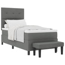 Box spring seng med hovedgærde Mørkegrå 90 x 190 cm Stof