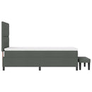 Box spring seng med hovedgærde Mørkegrå 90 x 190 cm Stof
