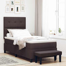 Box spring seng med hovedgærde Mørk Brun 90 x 190 cm Stof