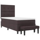 Box spring seng med hovedgærde Mørk Brun 90 x 190 cm Stof