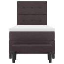 Box spring seng med hovedgærde Mørk Brun 90 x 190 cm Stof