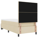 Box spring seng med hovedgærde Creme 90 x 190 cm Stof