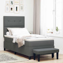 Box spring seng med hovedgærde Mørkegrå 90 x 200 cm Stof