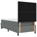 Box spring seng med hovedgærde Mørkegrå 90 x 200 cm Stof