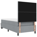 Box spring seng med hovedgærde Lysegrå 100 x 200 cm Stof