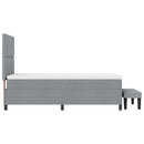 Box spring seng med hovedgærde Lysegrå 100 x 200 cm Stof