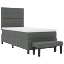 Box spring seng med hovedgærde Mørkegrå 100 x 200 cm Stof