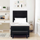 Box spring seng med hovedgærde Sort 100 x 200 cm Stof