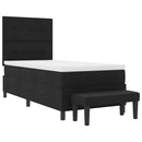 Box spring seng med hovedgærde Sort 100 x 200 cm Stof